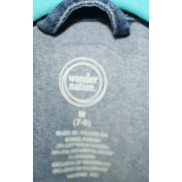 Wonder Nation Girl's Denim Jean Jacket Sz 7/8 Med Embroidery Unicorn Rainbow - Picture 8 of 10